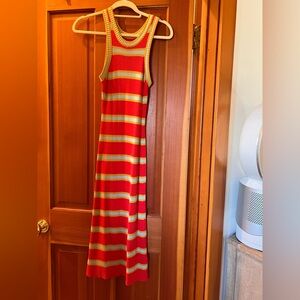 MOTHER Orange Tan Sleeveless Maxi Sundress